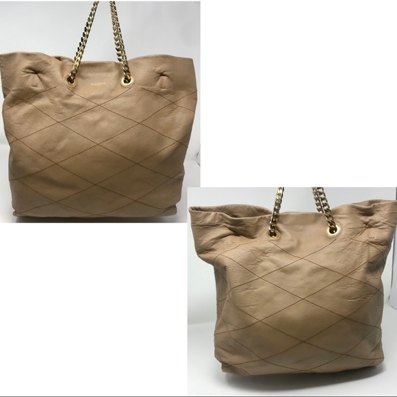 Lanvin Tan Diamond Quilted “Carry Me” Tote - Picture 2 of 9